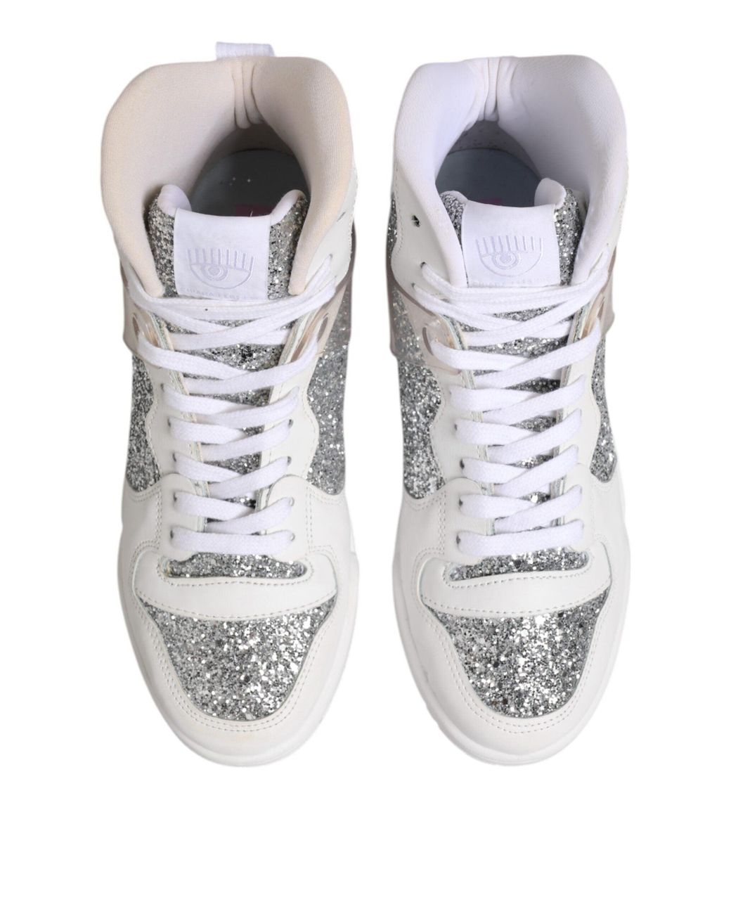 Chiara Ferragni Gray Glitter Hightop Sneakers