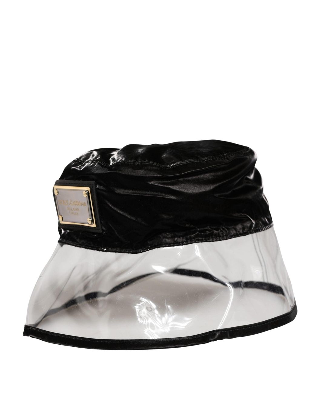 Dolce & Gabbana Black Nylon Plastic Fisherman Bucket Capello Hat for men