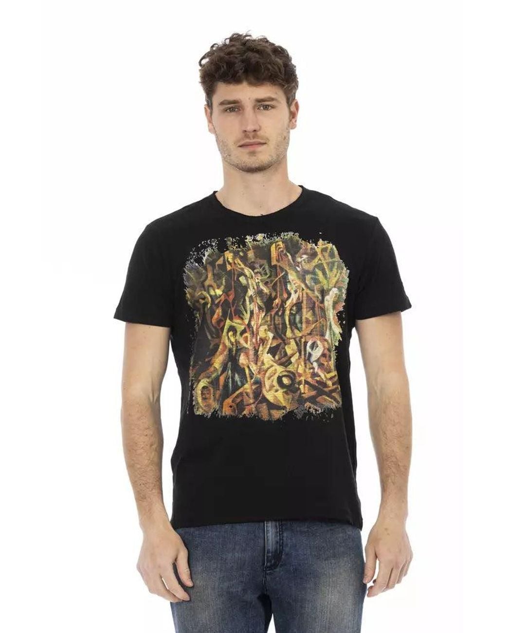 TRUSSARDI ACTION Black Cotton Men's T for men