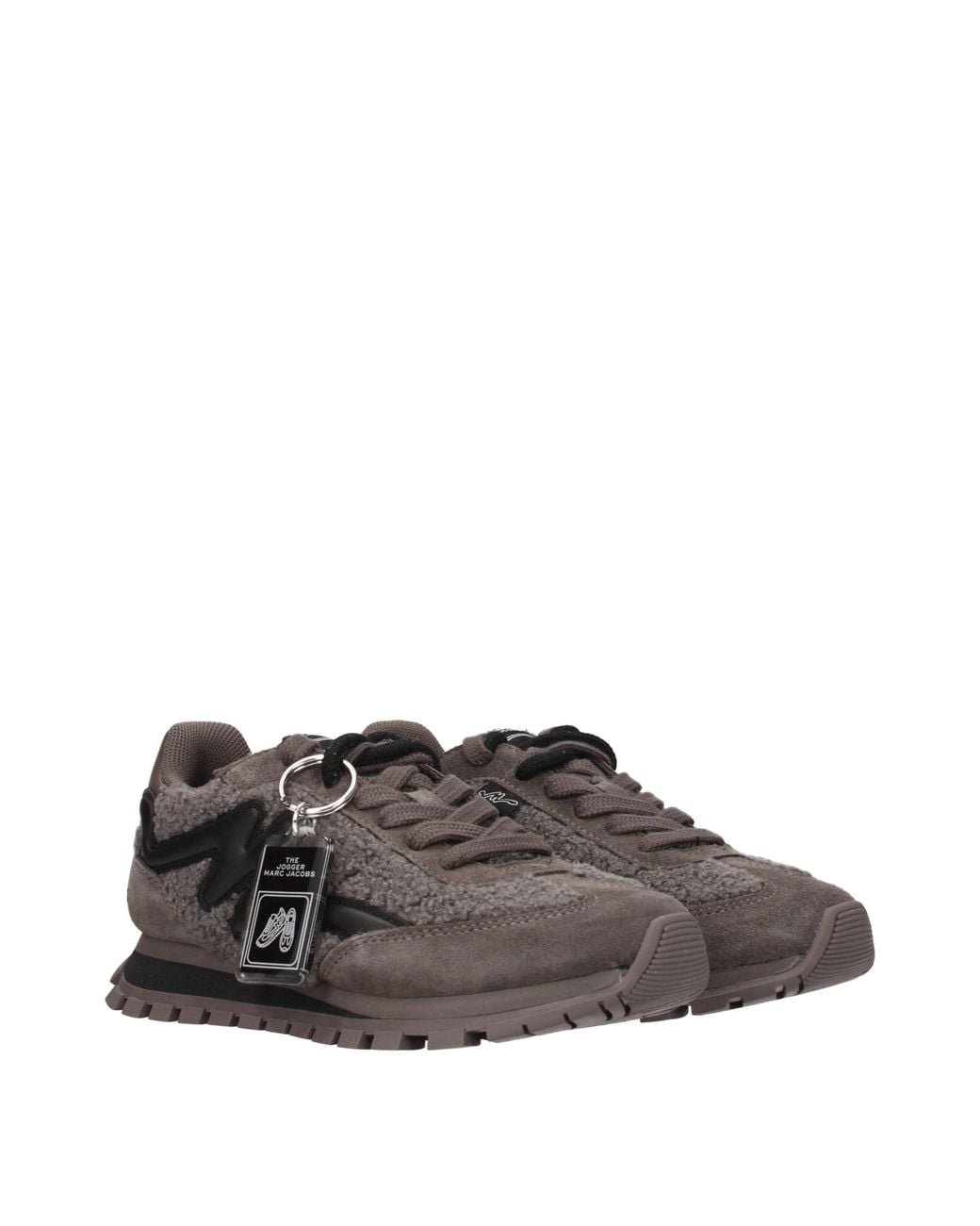 Marc Jacobs Brown Gray Fur Chunky Sneakers
