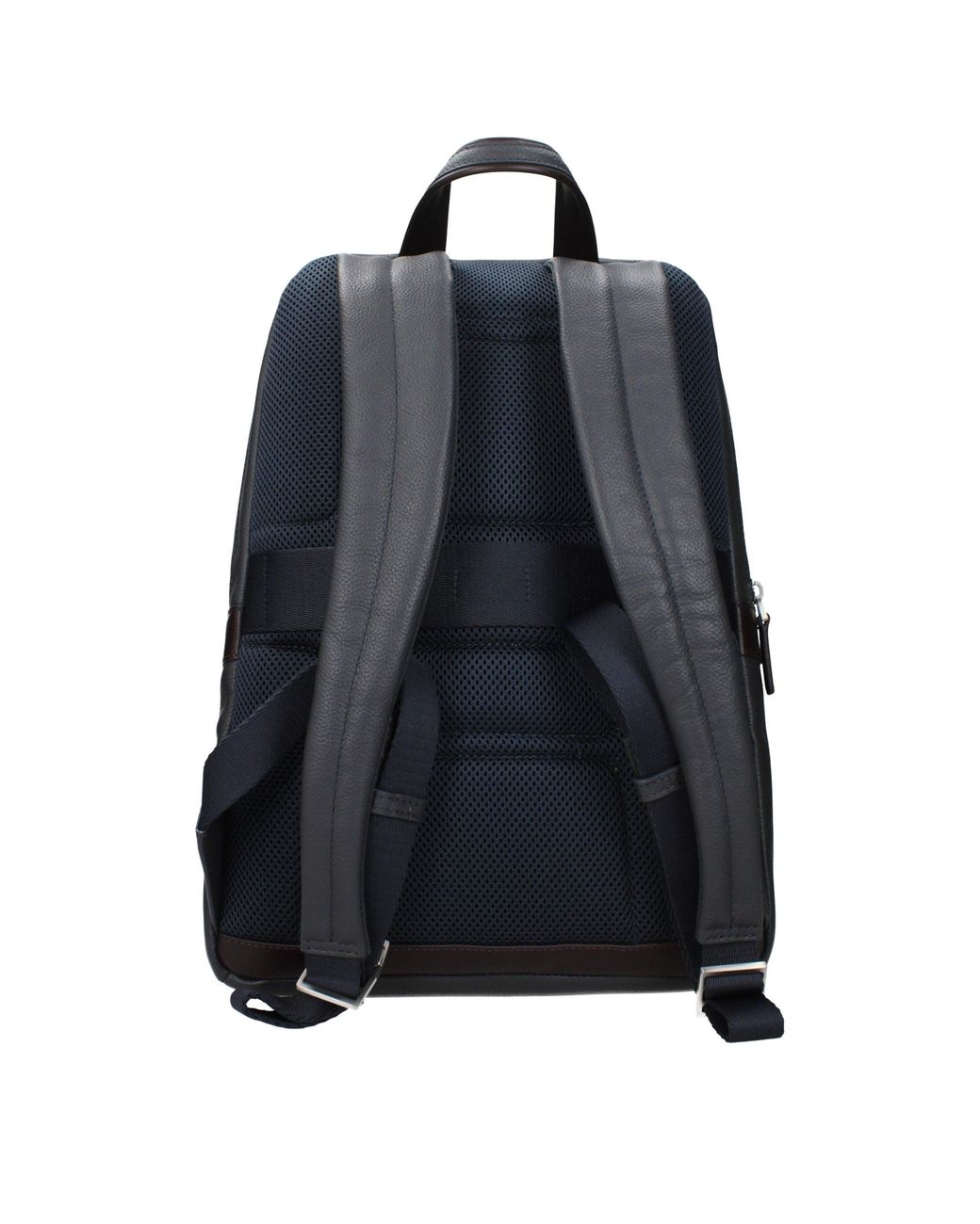 Piquadro Black Gray Leather Backpack for men