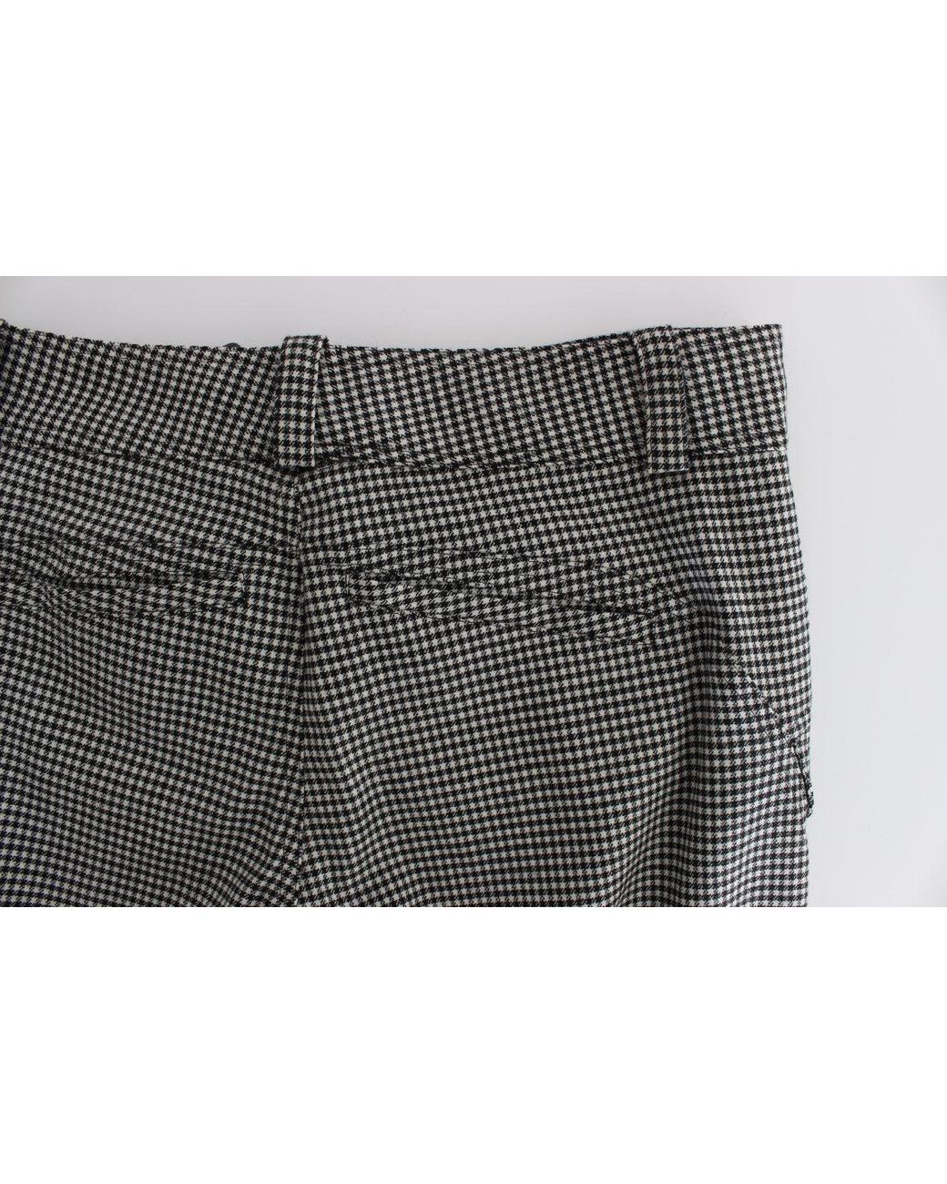 Ermanno Scervino Gray Checkered Cotton Casual Pants