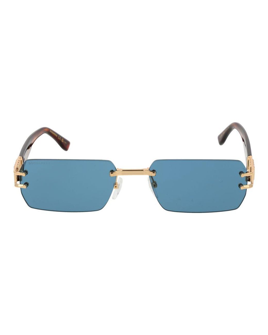 DSquared² Blue Gold Metal Sunglasses for men