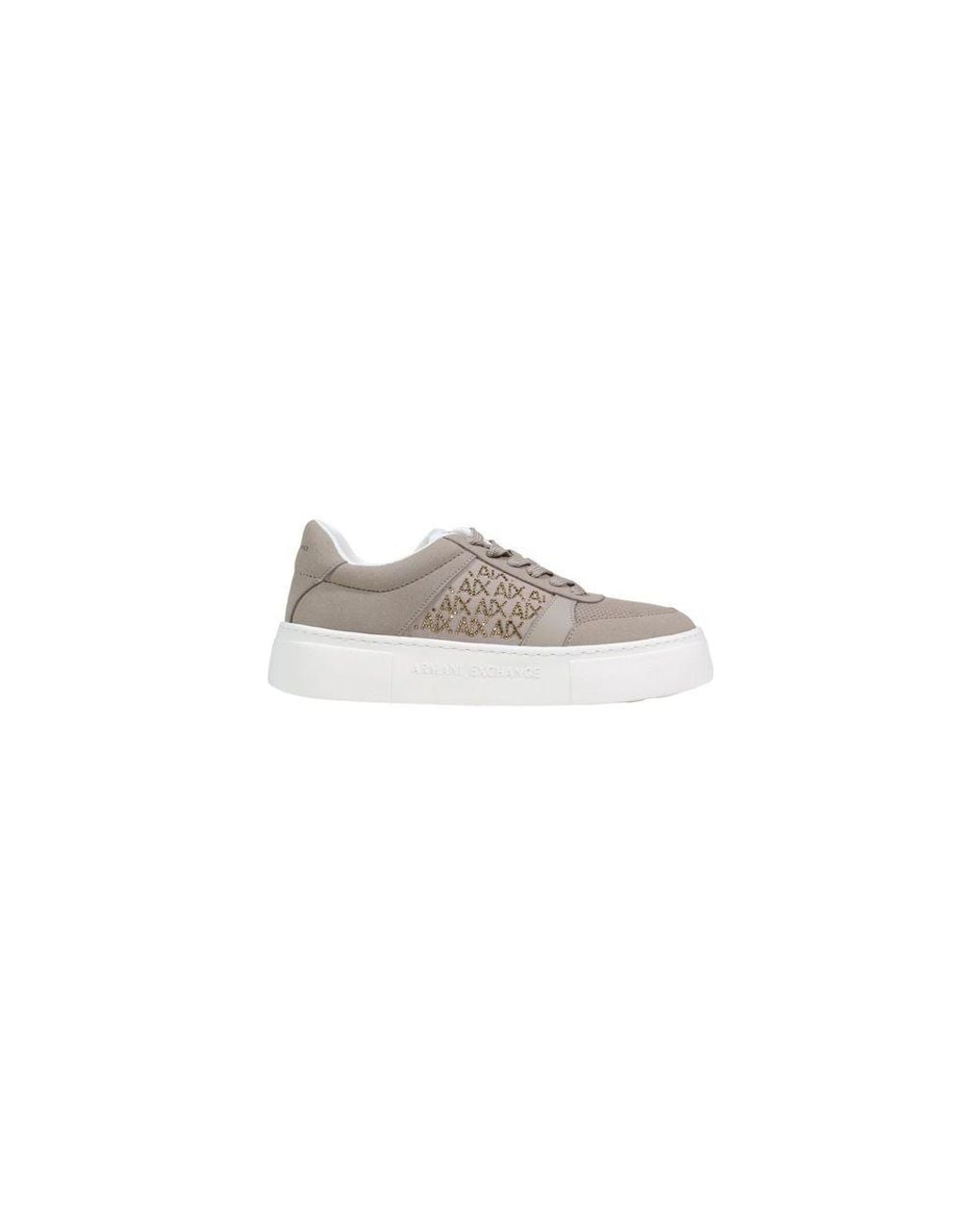ARMANI EXCHANGE White Brown Polyamide Athletic Sneakers