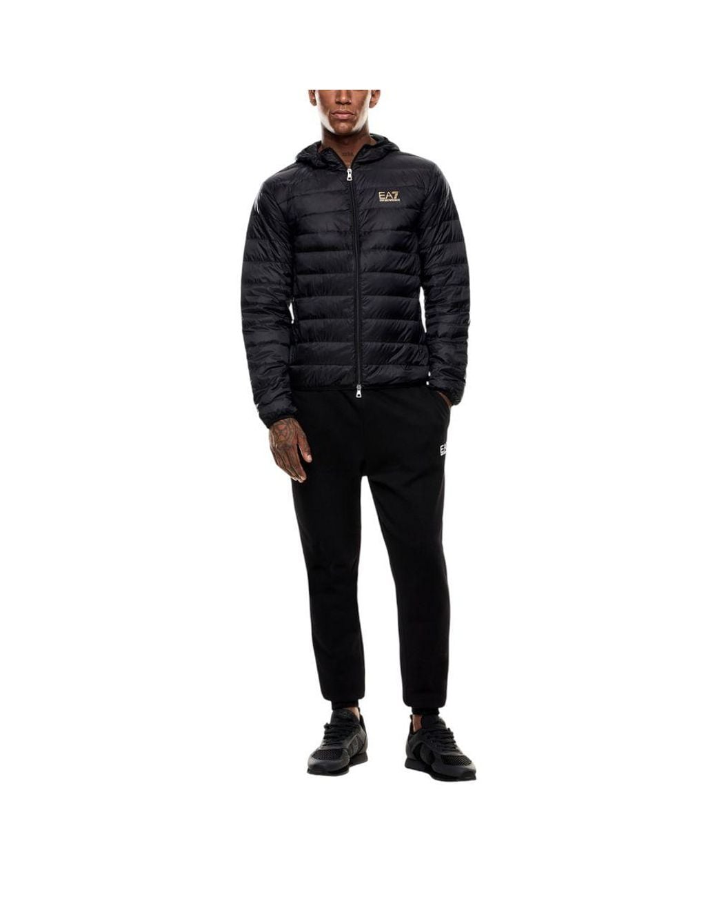 EA7 Black Bicolor Polyamide Full for men