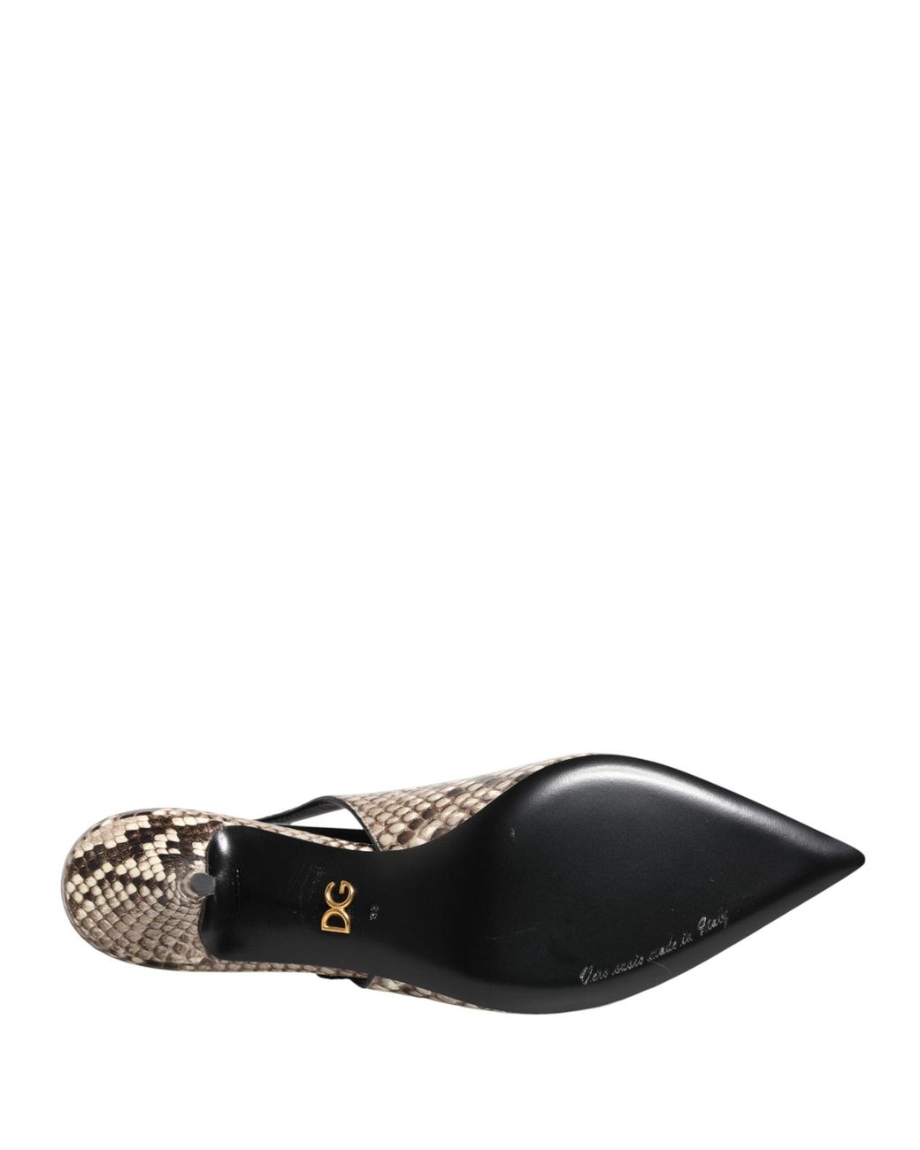 Dolce & Gabbana Brown Leather Heels Slingback Shoes