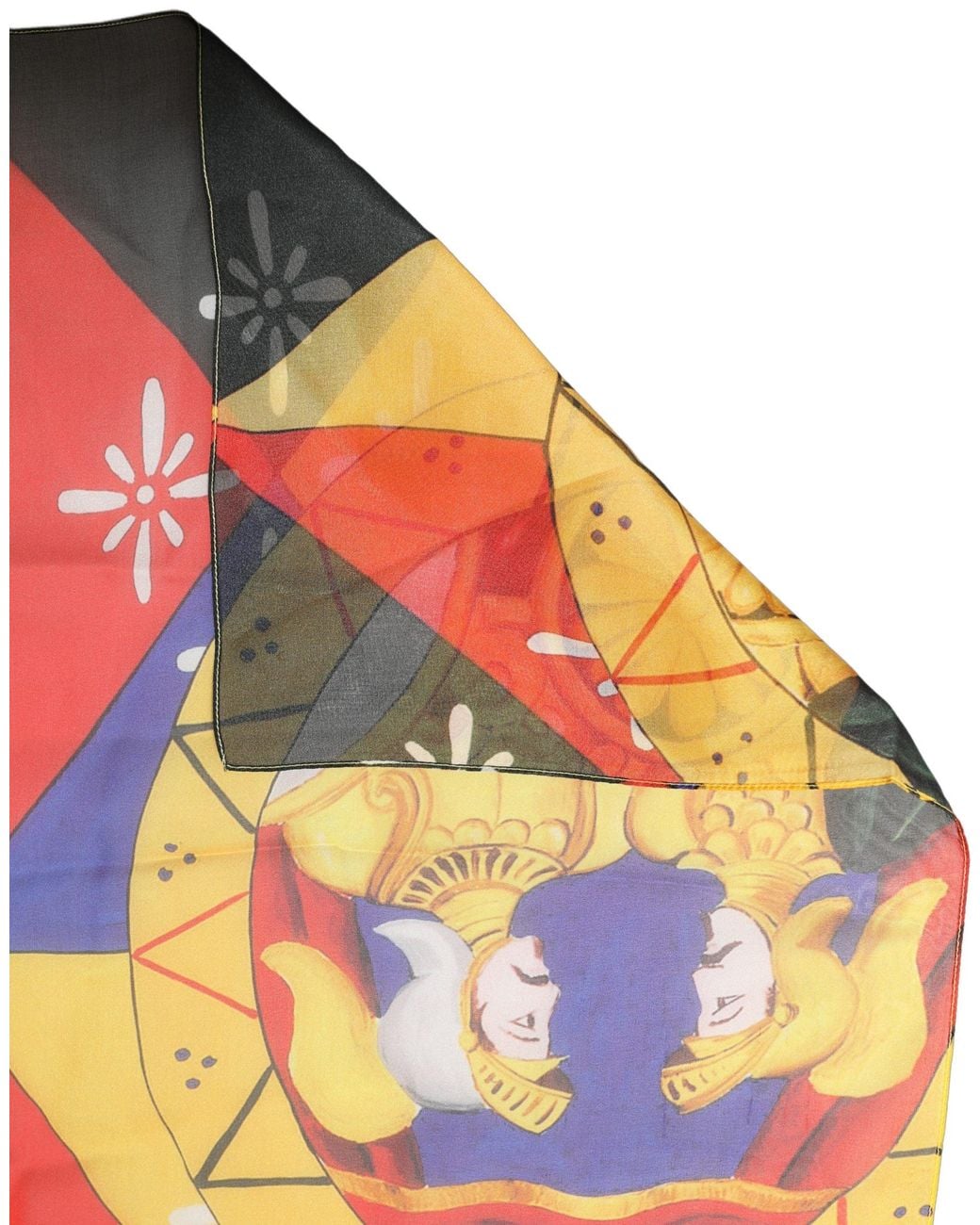 Dolce & Gabbana Orange Multicolor Silk Printed Shawl Stole Scarf