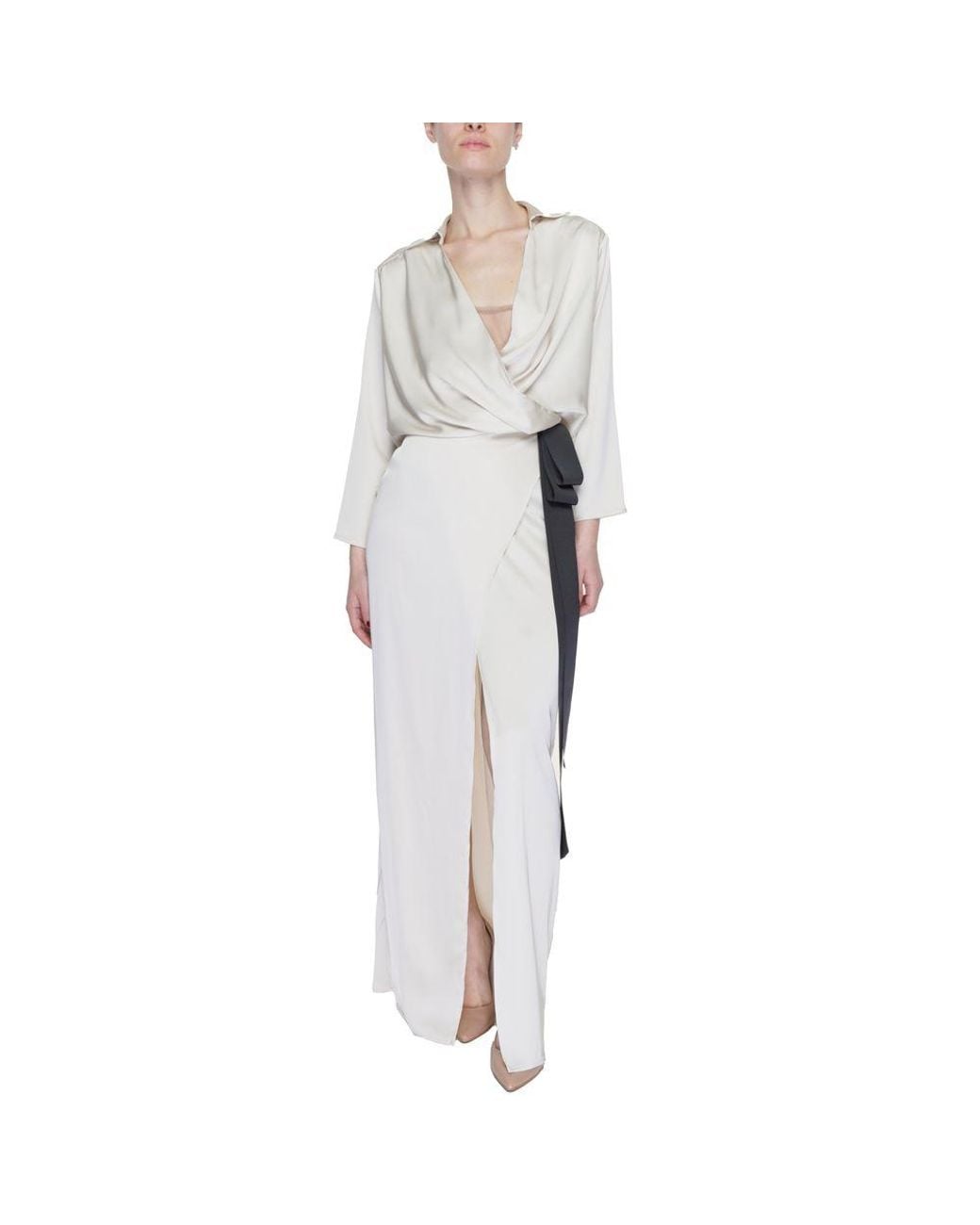 Sandro Ferrone Multicolor Beige Polyester Long Dress