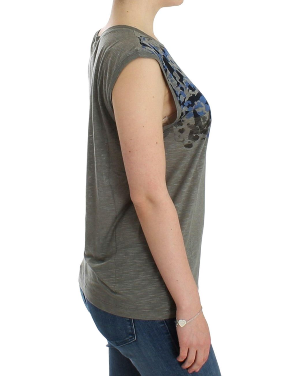 CoSTUME NATIONAL Print Sleeveless T-shirt Gray Sig12531