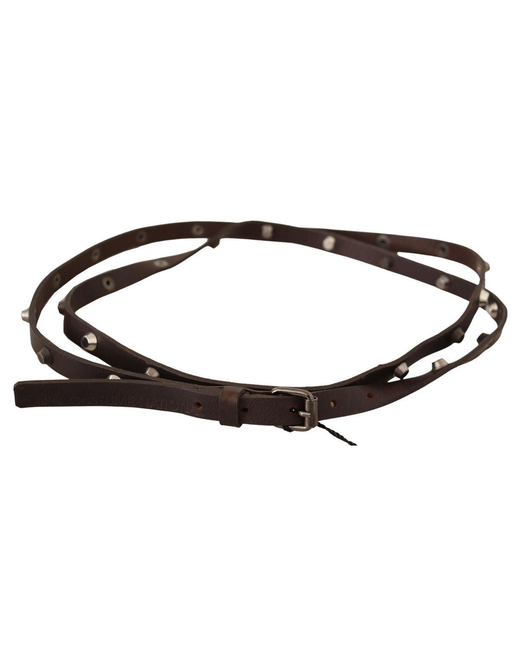 CoSTUME NATIONAL Black Chic Leather Fashion Belt With Silver Buckle