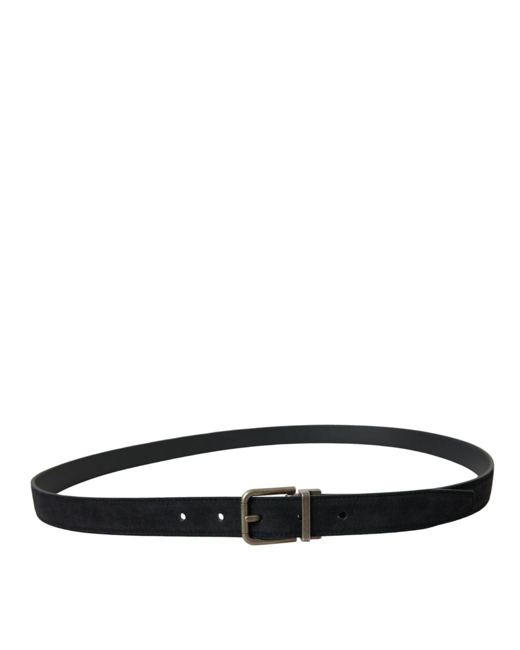 Dolce & Gabbana Black Elegant Leather Belt With Metal Buckle for men