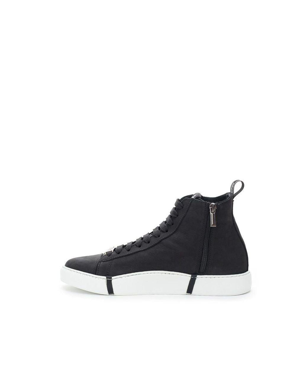 Roberto Cavalli Blue Leather Scamosciata Sneaker