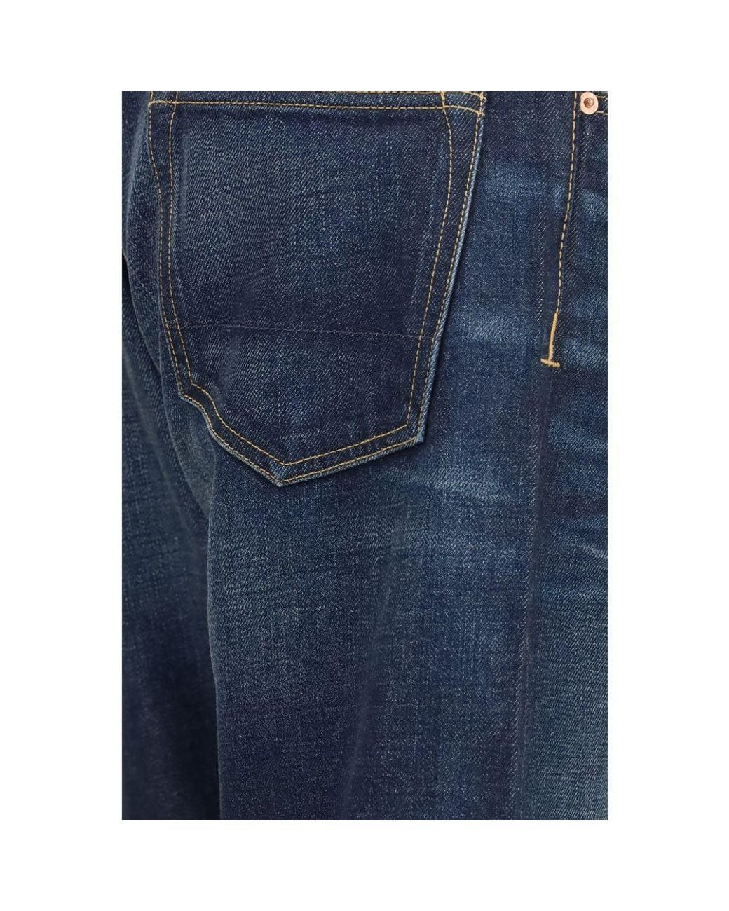 Tom Ford Blue Cotton Straight-Leg Jeans for men