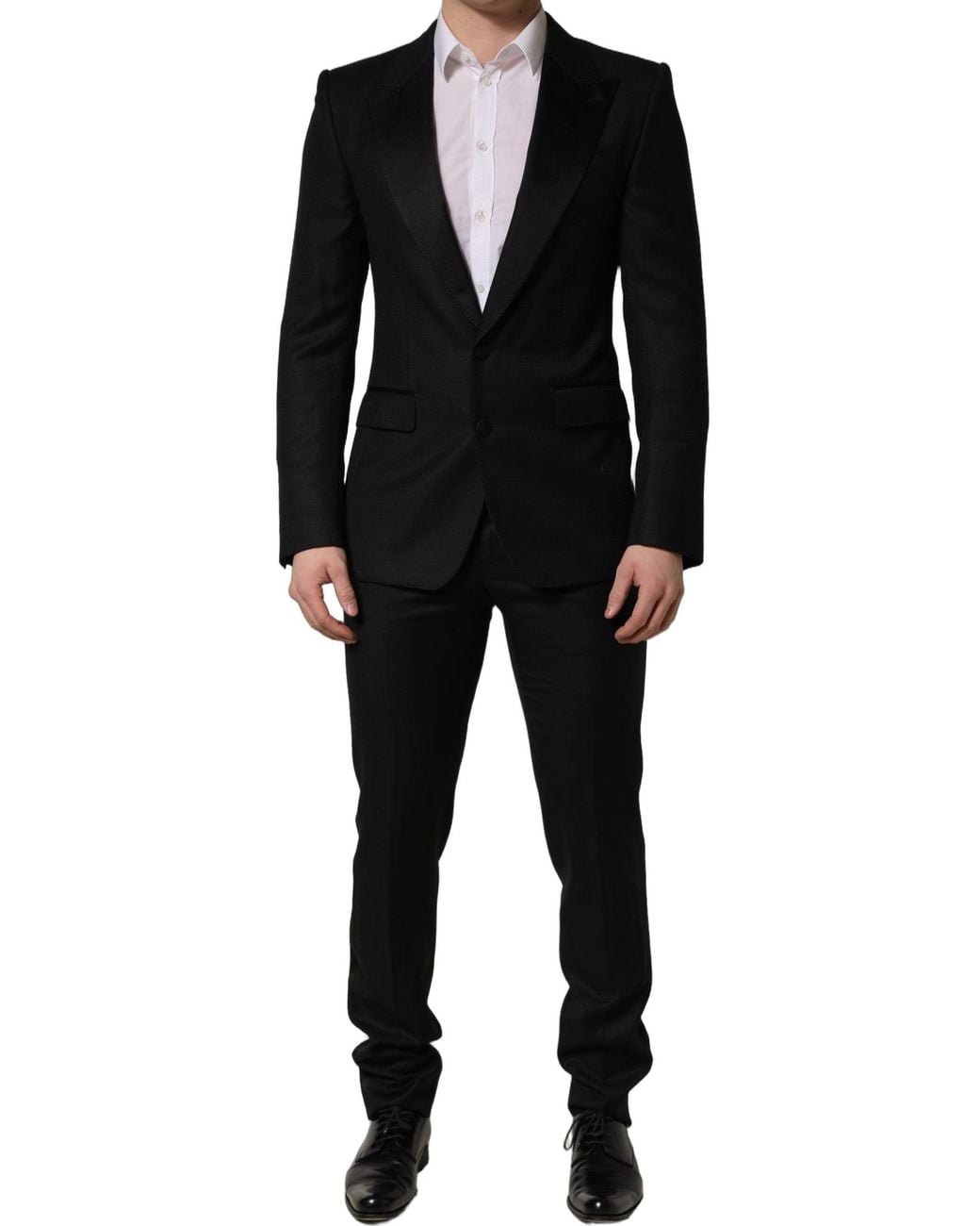 Dolce & Gabbana Black Wool Slim Fit Formal 2 Piece Men Suit for men