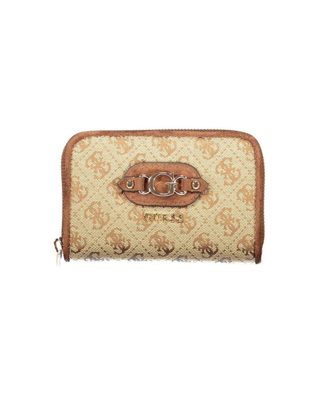 Guess Natural Beige Polyester Wallet