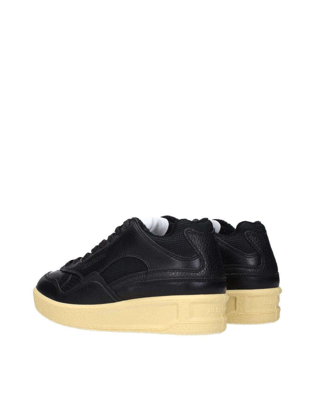 Jil Sander Blue Black Leather Low Top Sneakers