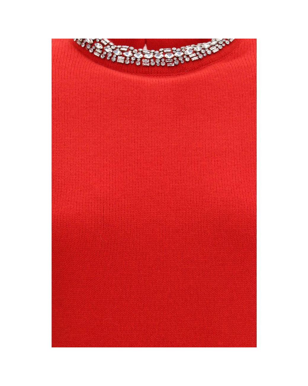 Pinko Red Wool Oves Aries Sweatshirt