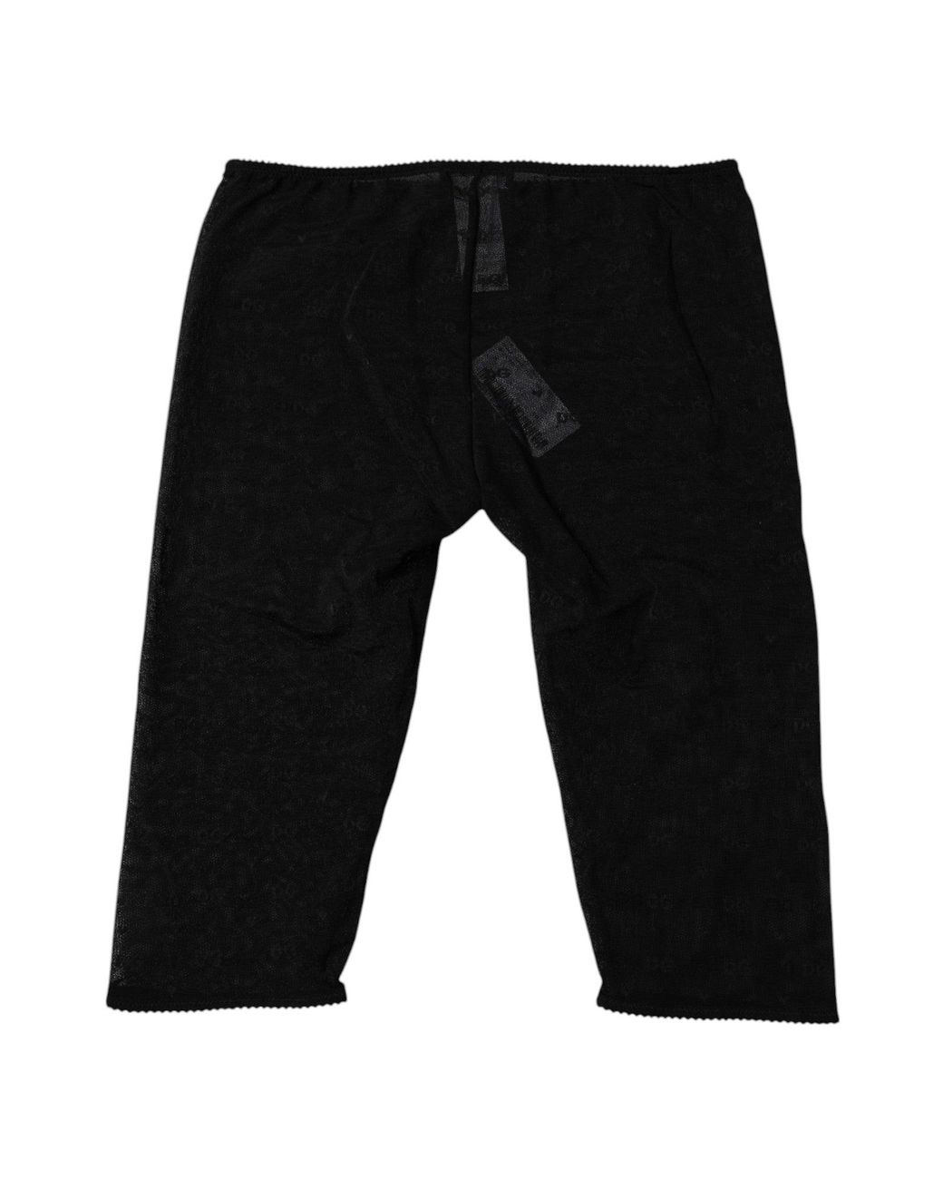 Dolce & Gabbana Black Logo Lace Lingerie Cropped Tight Underwear