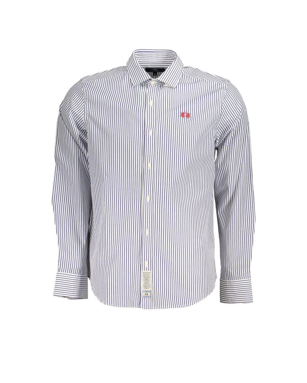 La Martina Blue Cotton Shirt for men