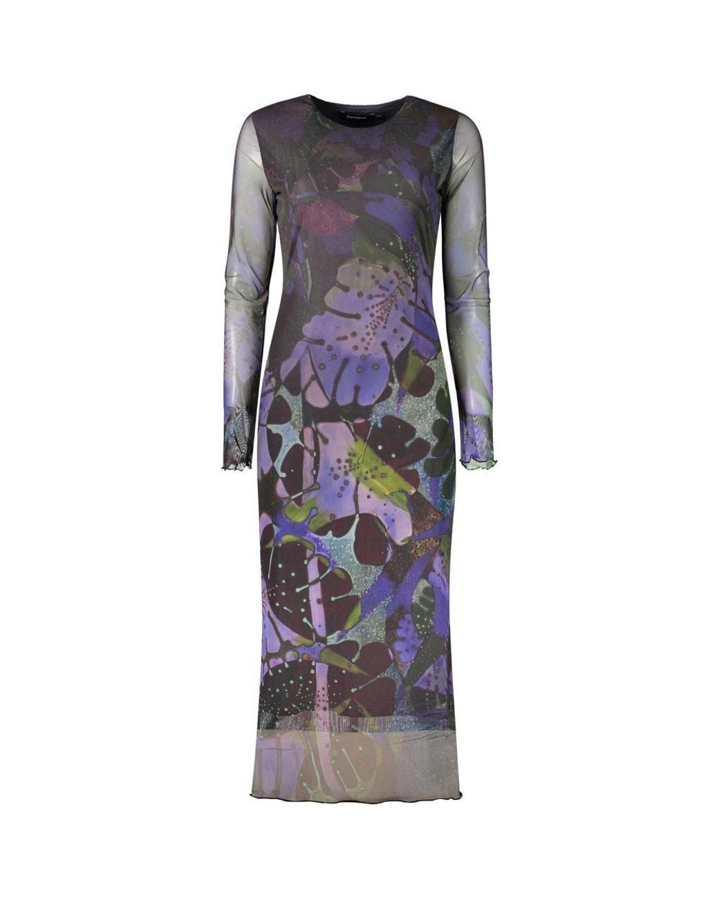 Desigual Blue Purple Polyester Casual Dress