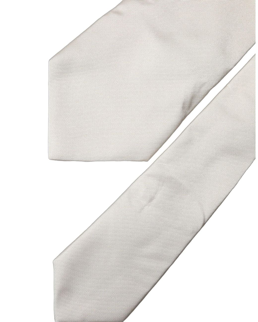 Dolce & Gabbana White Solid Silk Adjustable 'Sd Neckwomen's Tie