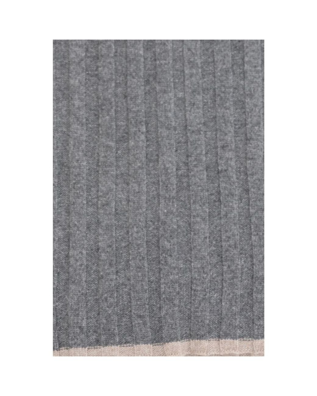 Brunello Cucinelli Gray Cashmere Scarf for men