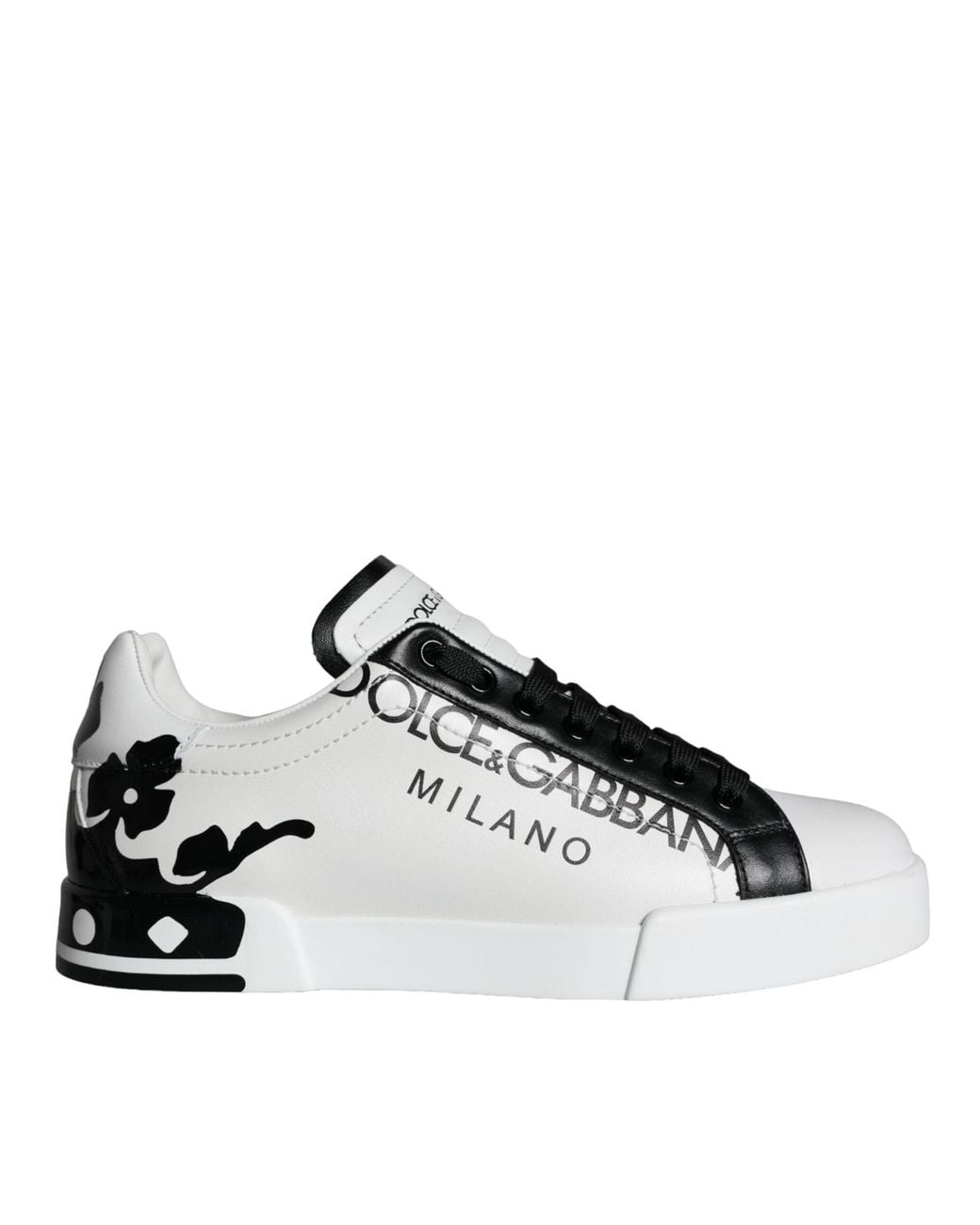Dolce & Gabbana White Silver Sacred Heart Men Sneakers Shoes main image 1
