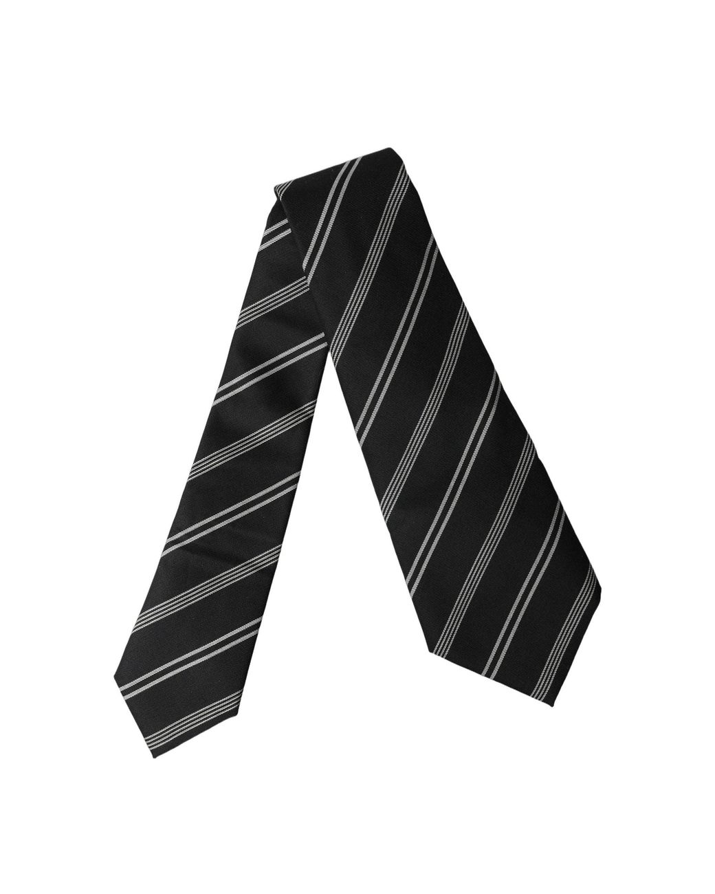 Dolce & Gabbana Black Stripes Silk Adjustable Neckwomen's Tie