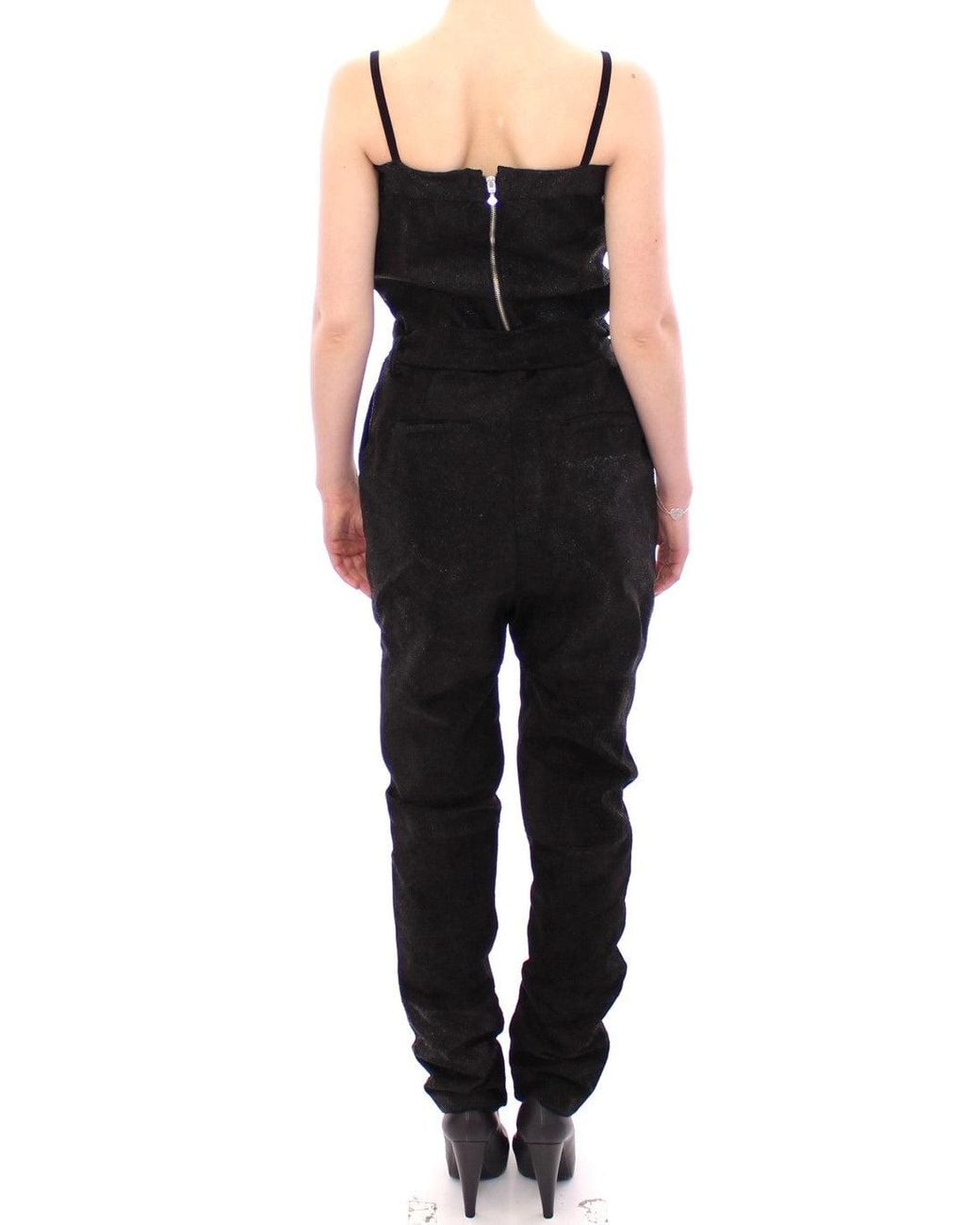 La Maison Du Couturier Leather Jumpsuit Black Gss10365