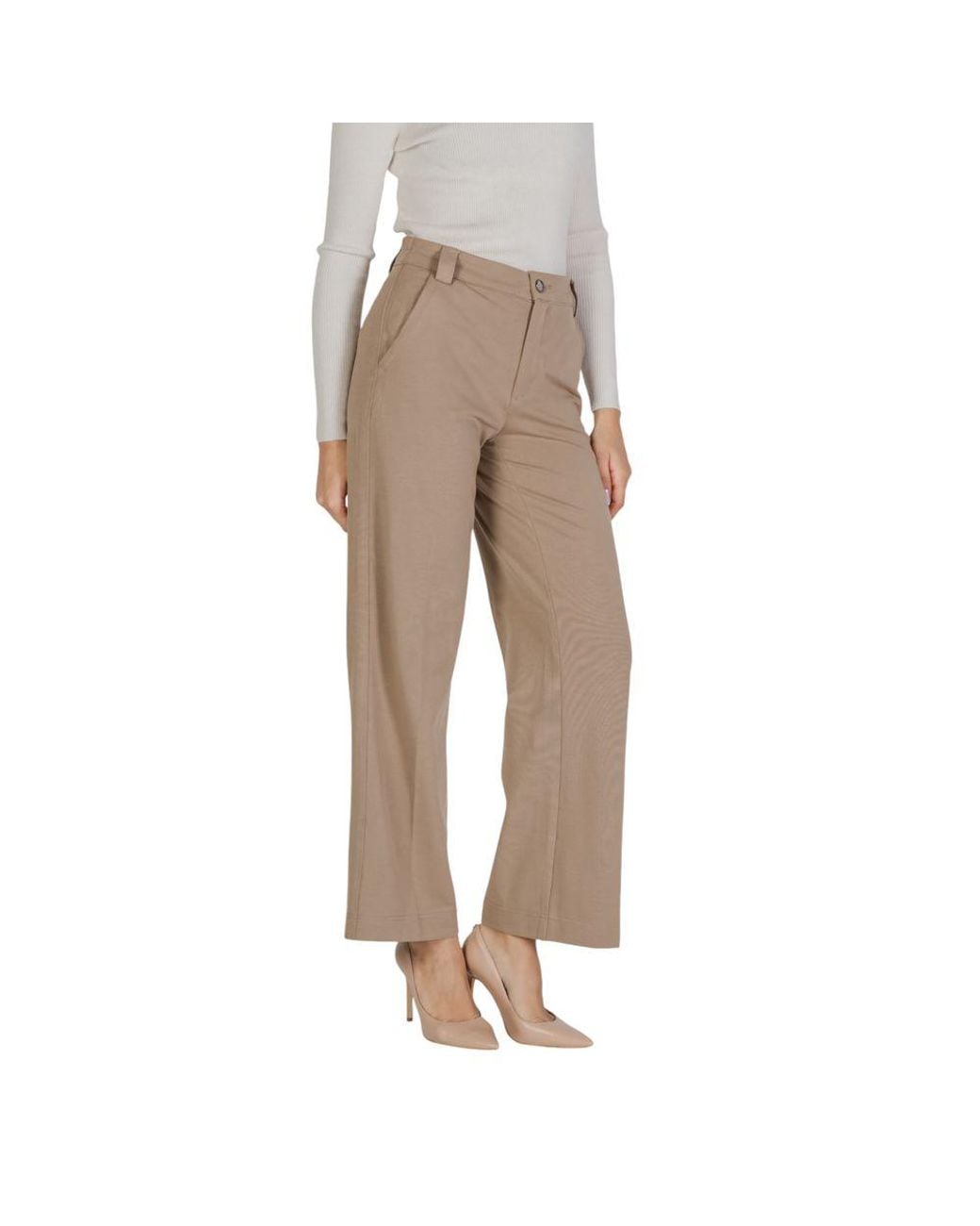 Street One Natural Beige Viscose Dress Pants