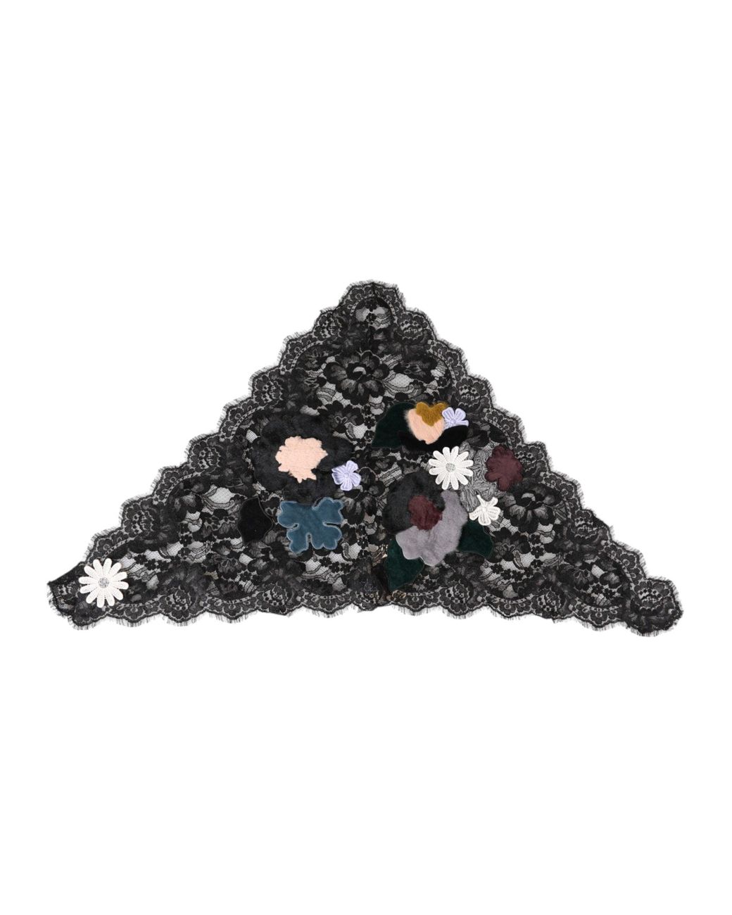 Dolce & Gabbana Black Lace Floral Applique Cotton Veil Hat for men