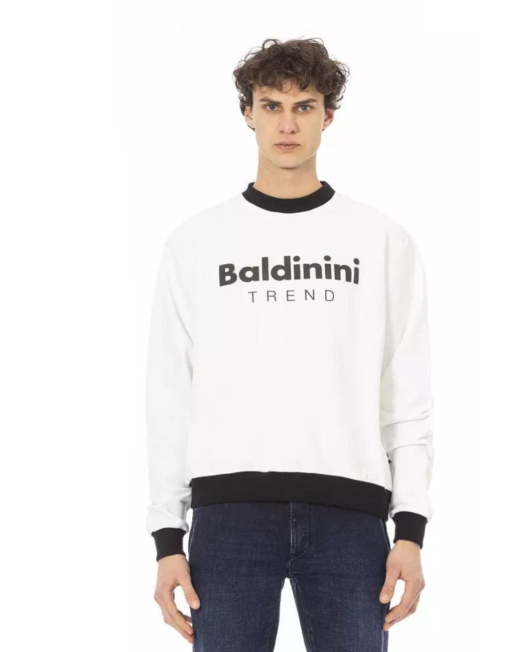 Baldinini White Cotton Sweater for men
