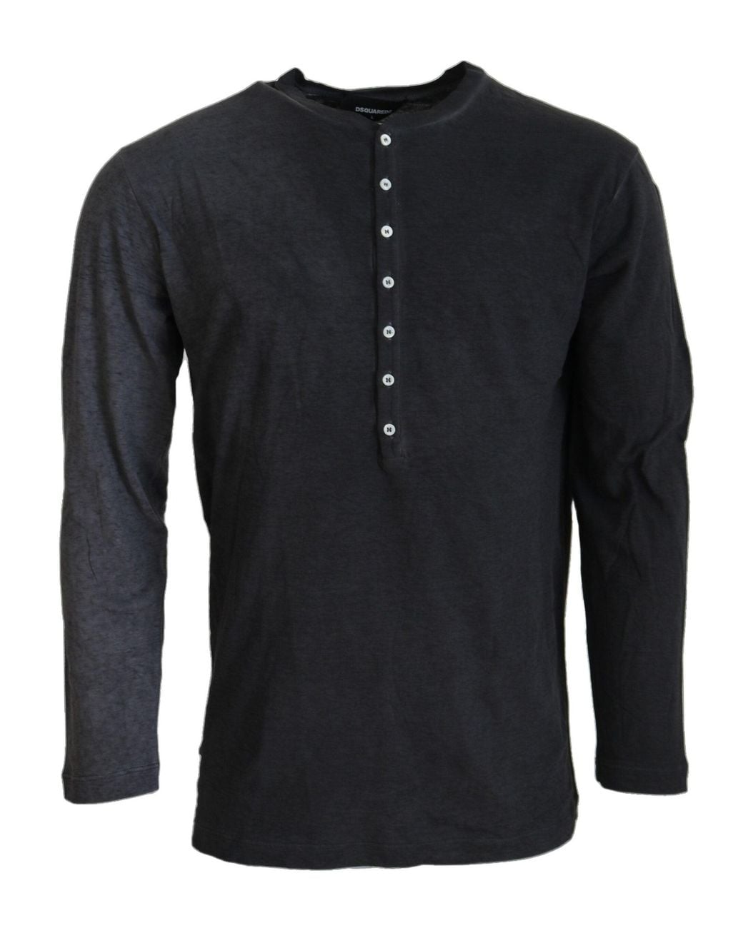 DSquared² Blue Cotton Linen Long Sleeves Pullover Sweater for men