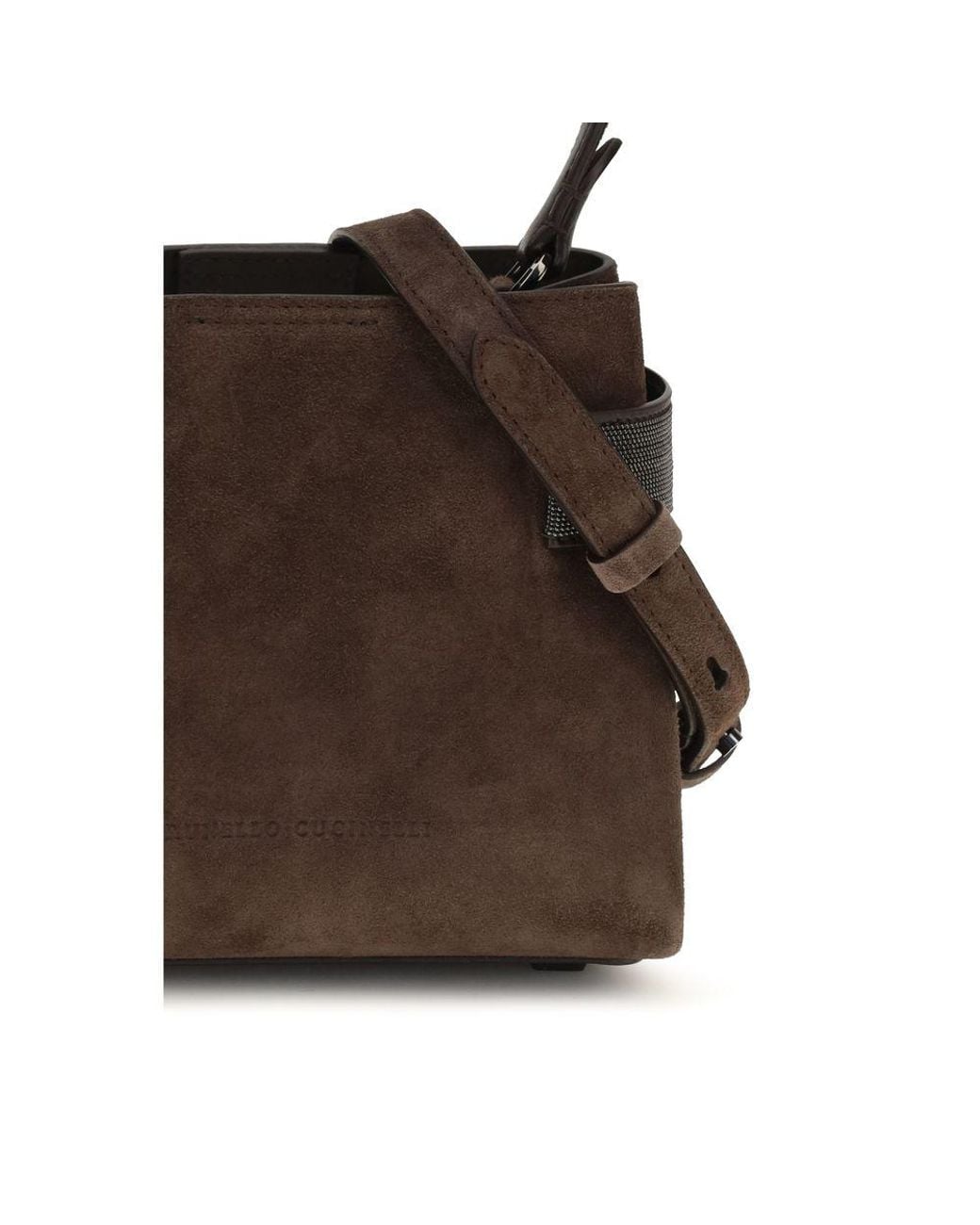 Brunello Cucinelli Brown Calf Leather Bos Taurus Handbag