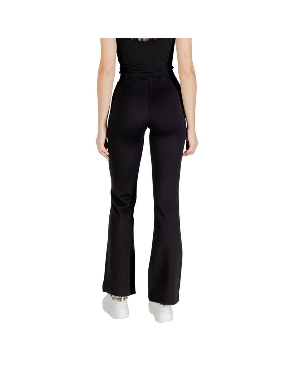Jacqueline De Yong Black Viscose Flared Pants