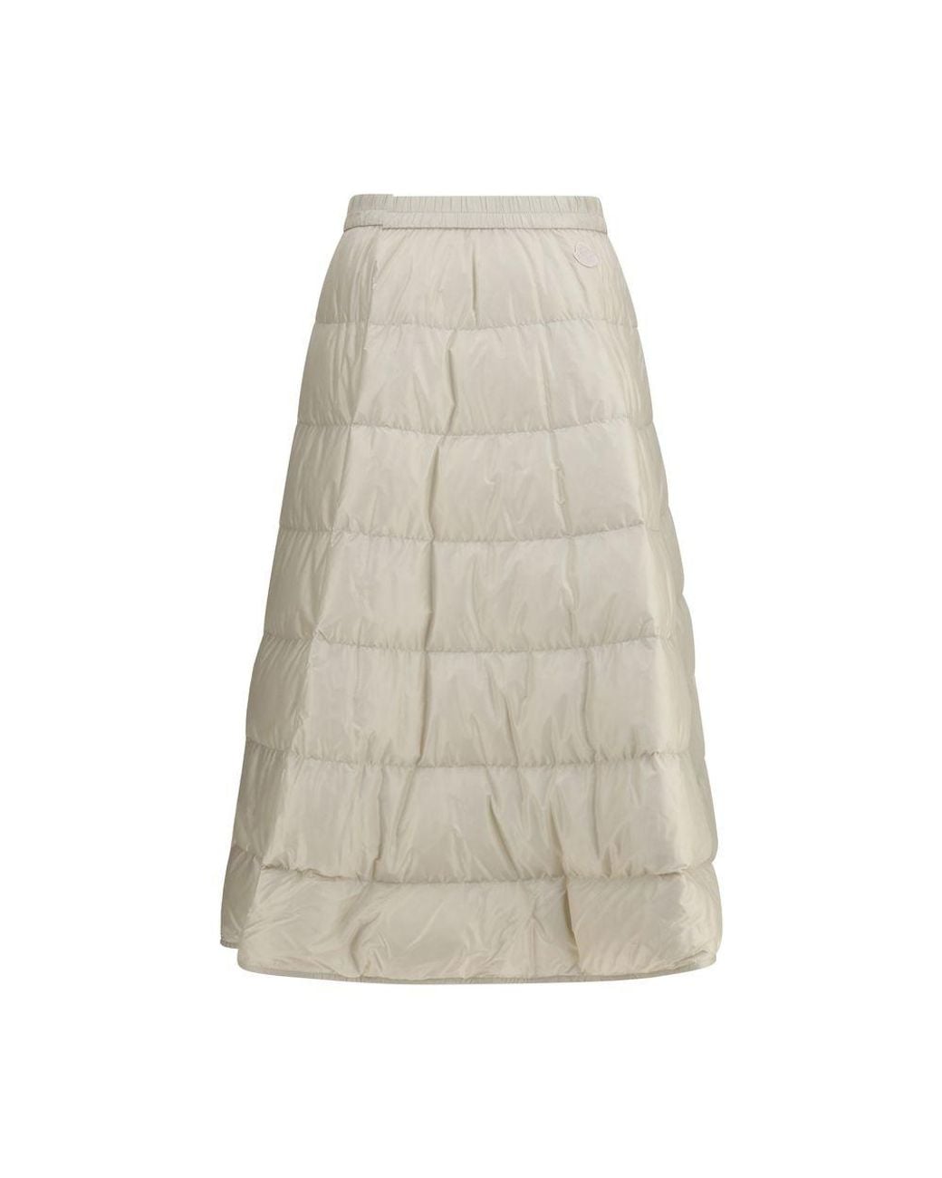 Moncler Natural Beige Nylon Midi Skirt