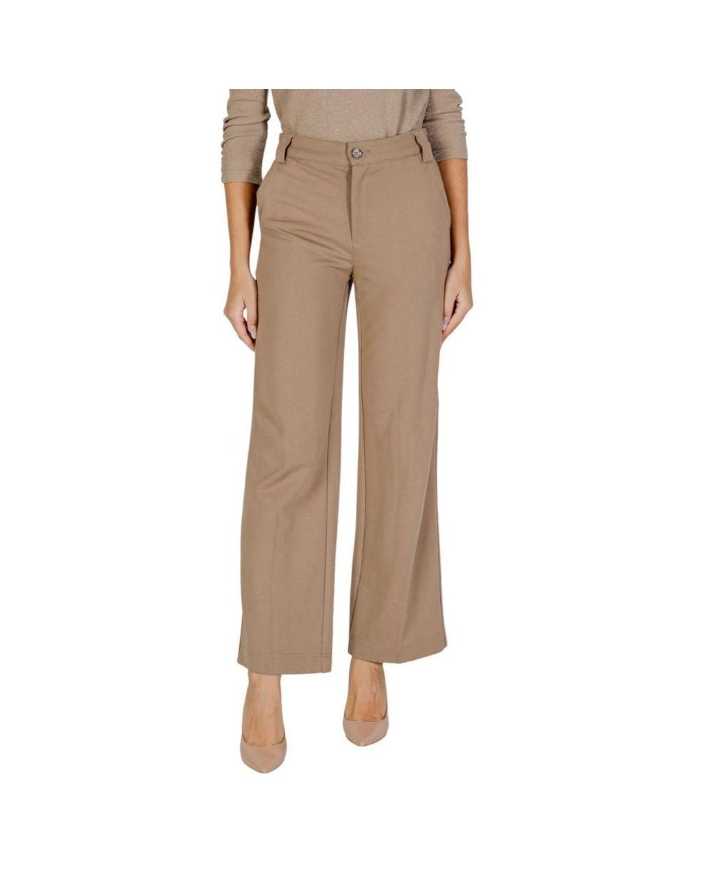 Street One Natural Beige Viscose Dress Pants