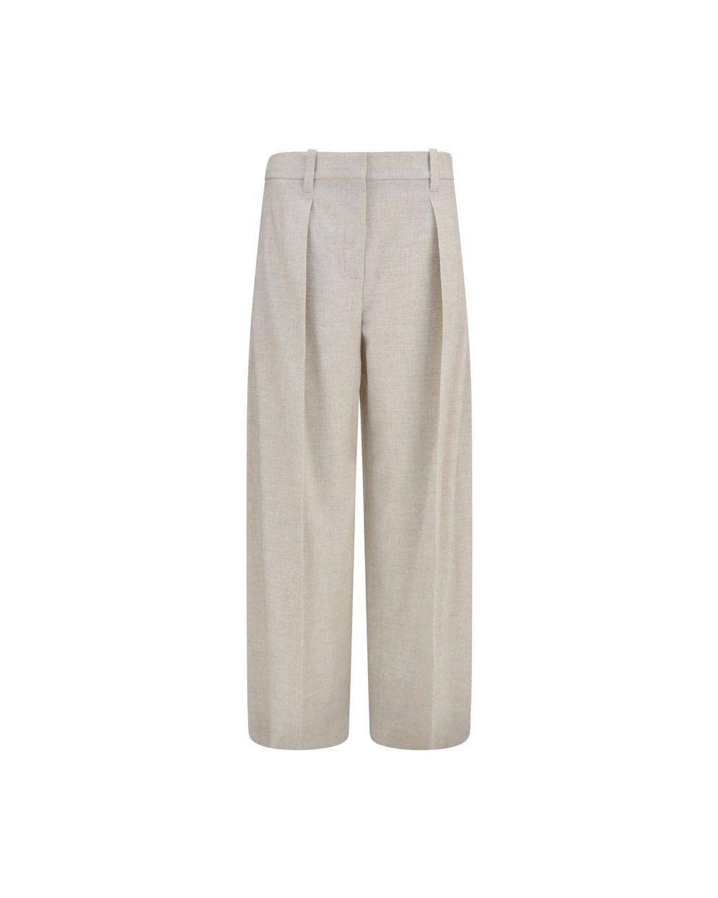 Brunello Cucinelli Gray Beige Wool Oves Aries Dress Pants