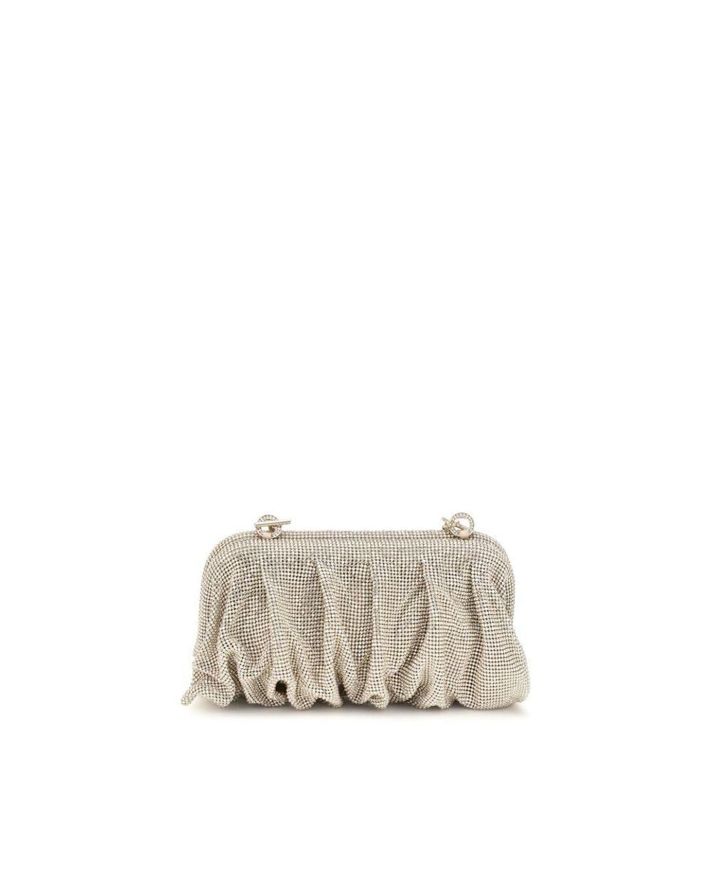 Benedetta Bruzziches Gray Silver Aluminum Clutch Bag