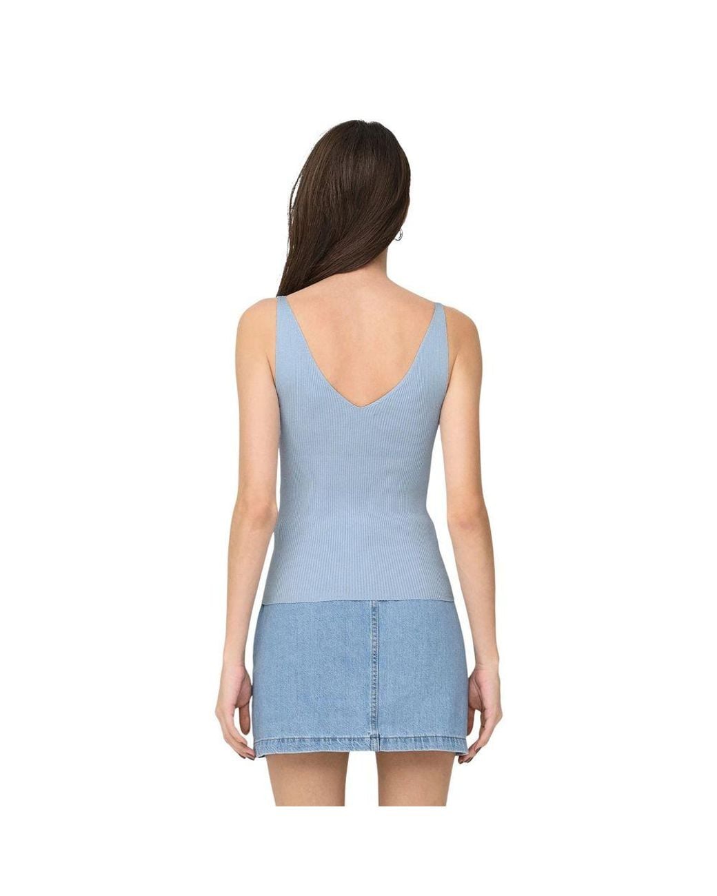 Jacqueline De Yong Blue Viscose Tank Tops