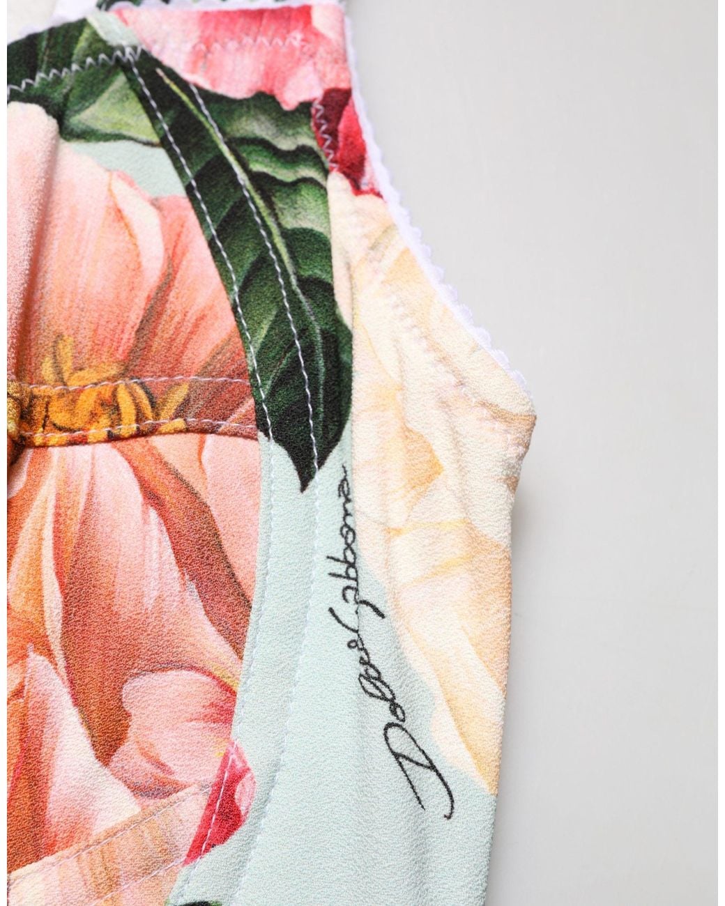 Dolce & Gabbana Red Multicolor Floral Print Viscose Sheath Dress