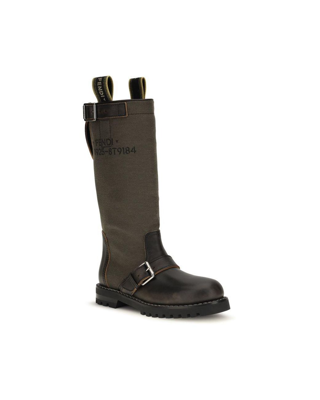 Fendi Black Bicolor Cotton Boots