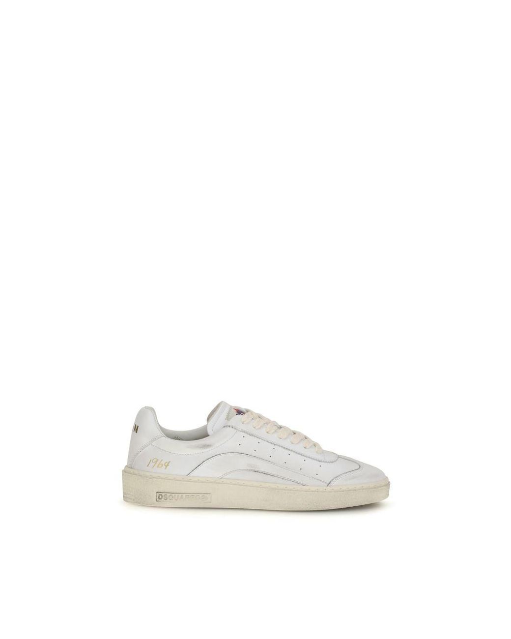 DSquared² White Calf Leather Bos Taurus Low Top Sneakers for men
