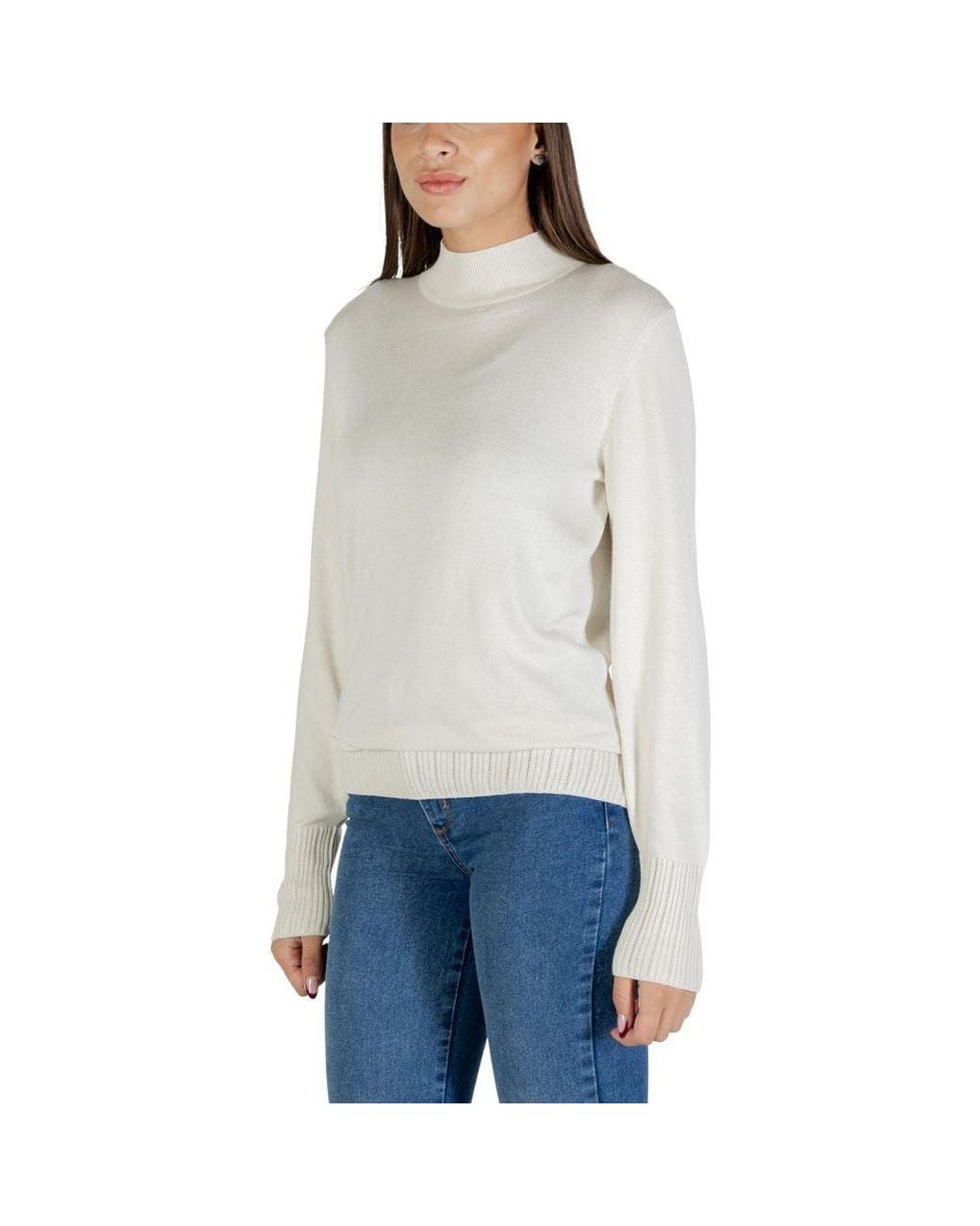 Ichi Gray Beige Viscose Turtleneck