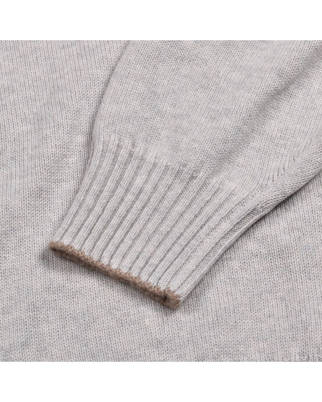 Brunello Cucinelli Gray Bicolor Cashmere Sweater for men