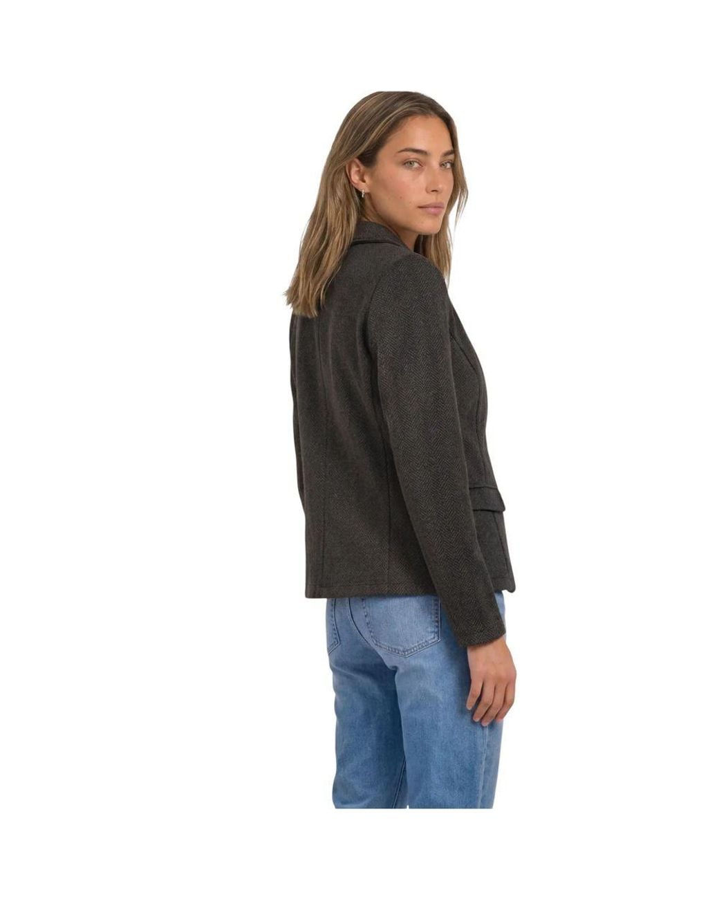 Street One Blue Brown Polyester Blazer