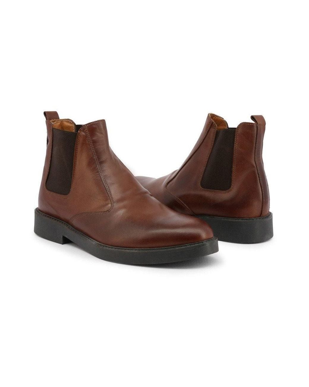 DUCA DI MORRONE Brown Men Cosovaro Crust Leather Ankle Boots for men