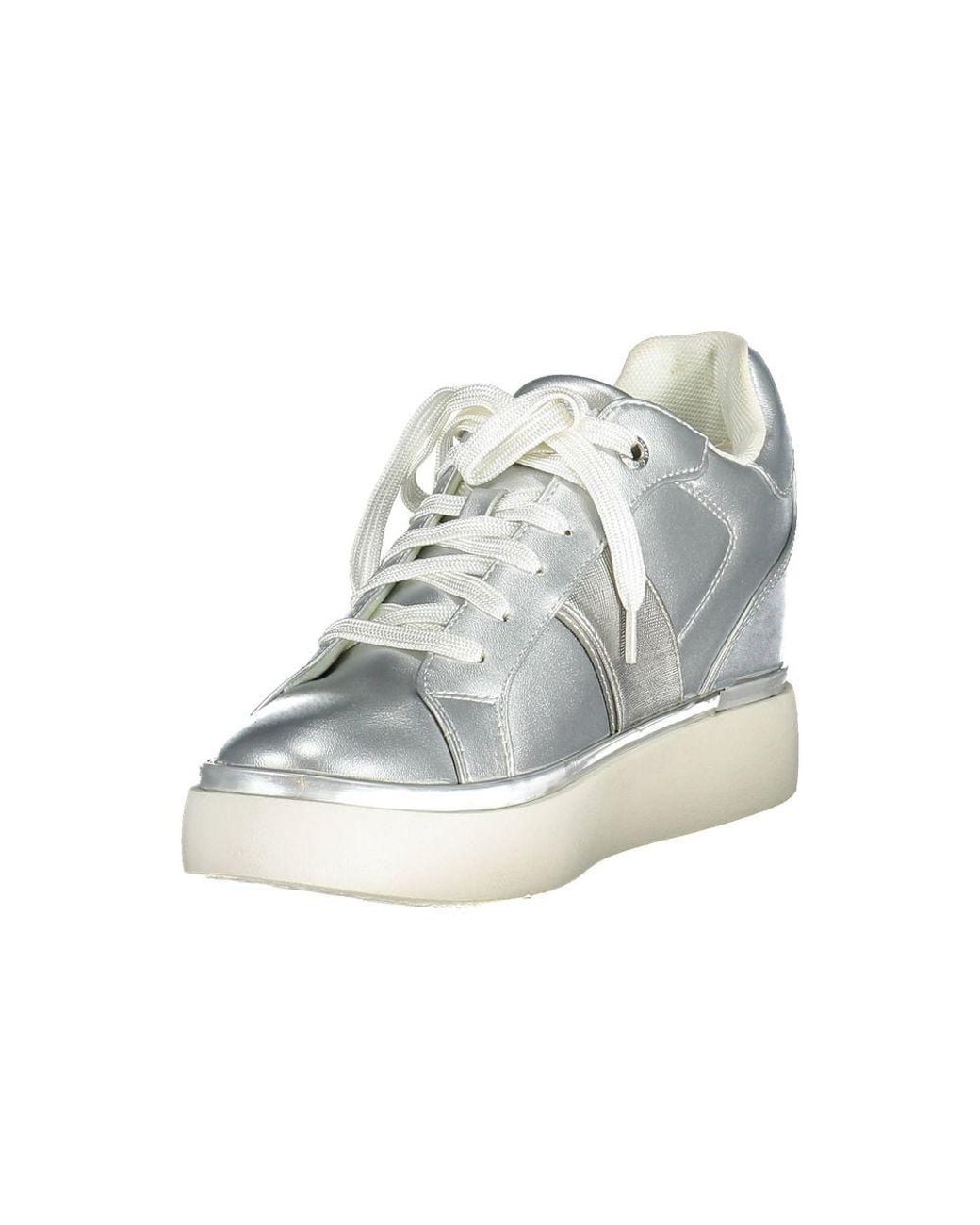 U.S. POLO ASSN. White Silver Polyester Sneaker