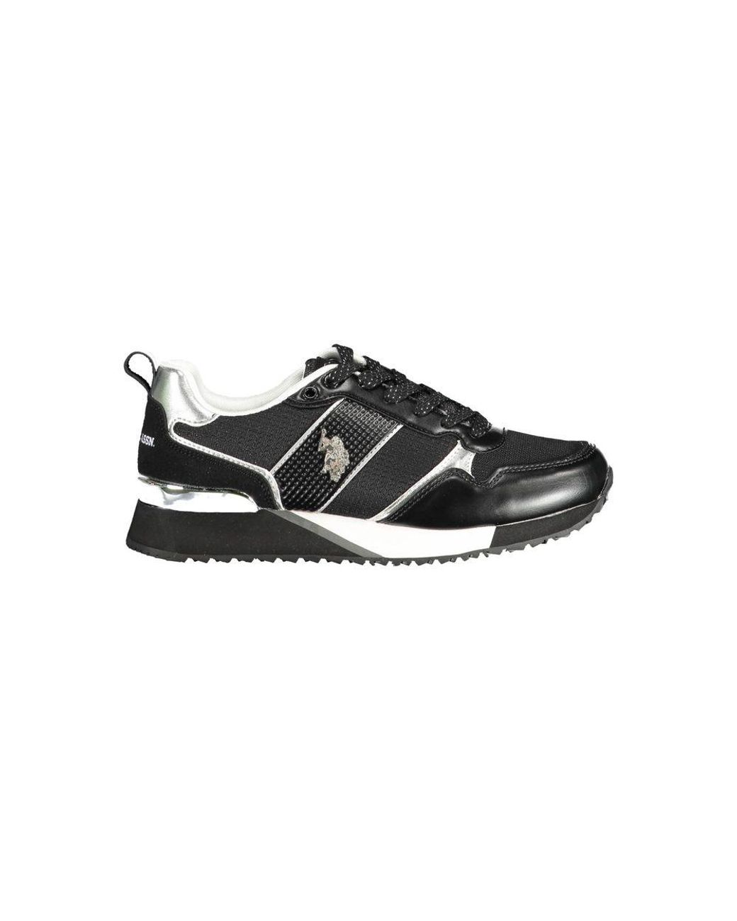 U.S. POLO ASSN. Black White Eco Suede Sneaker