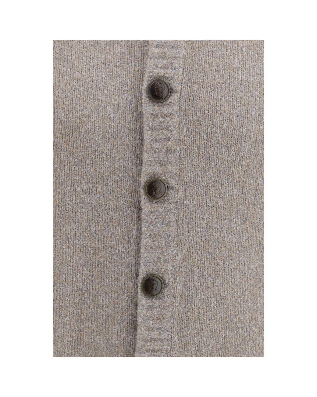 Brunello Cucinelli Gray Wool Oves Aries Cardigan for men